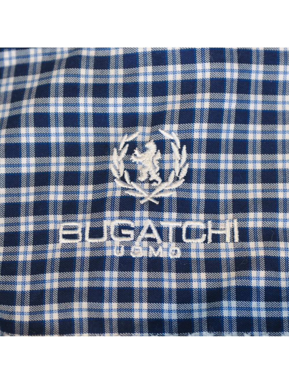 Bugatchi Navy Blue Check Dress Shirt 17 38265 - Picture 4 of 5